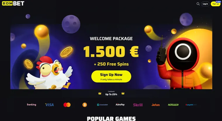 BDMbet — Hasta 1.500 $ + 250 giros gratis